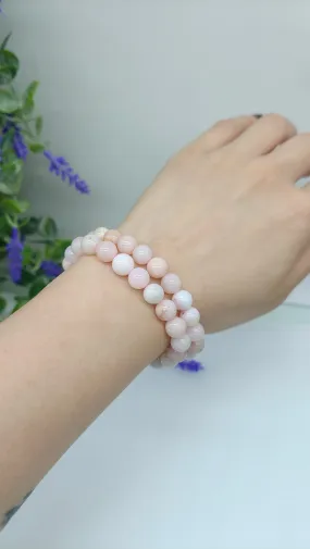 Pink Peruvian Opal Beads Bracelet