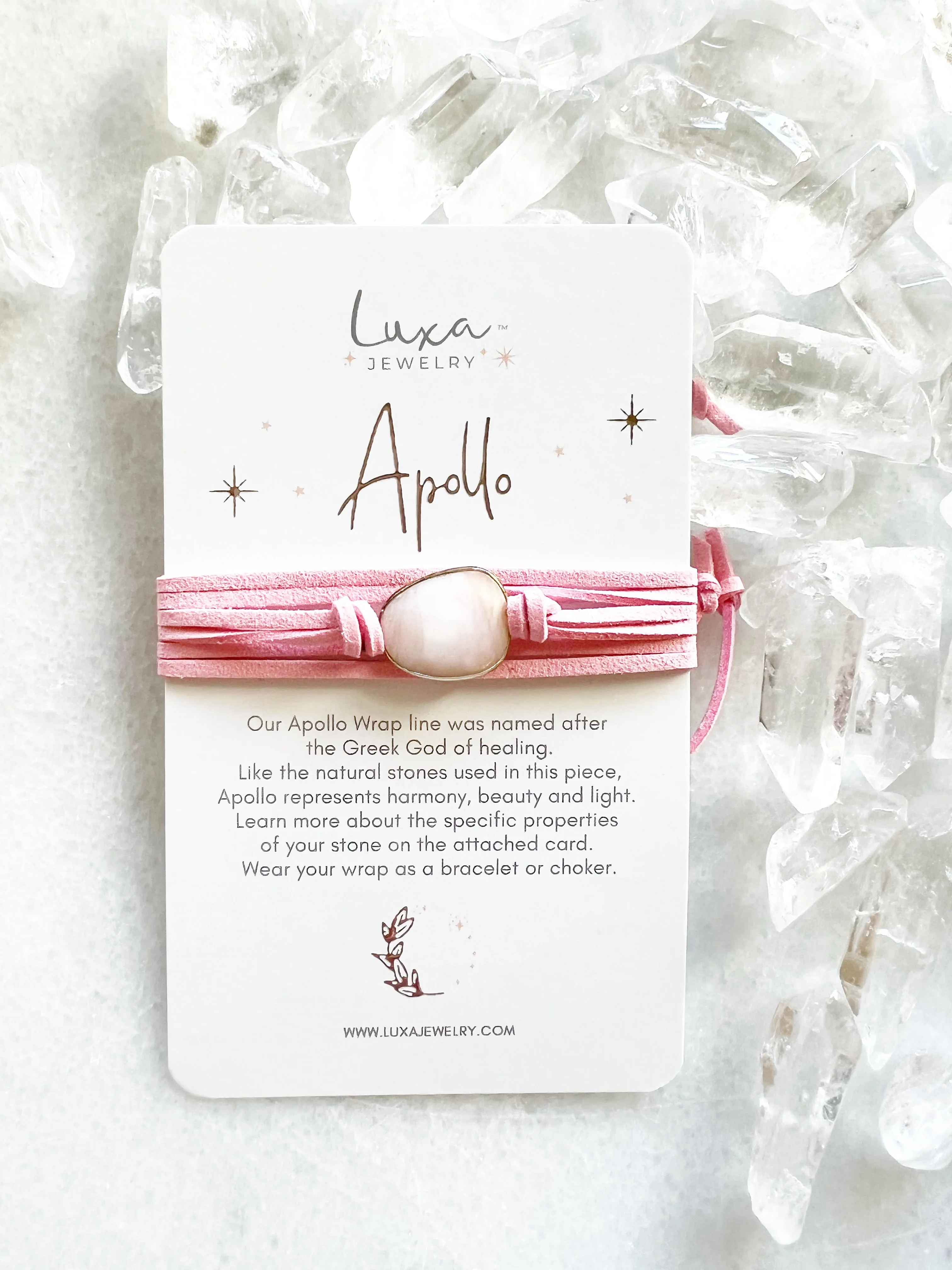 Pink Peruvian Opal on Mauve Apollo Wrap