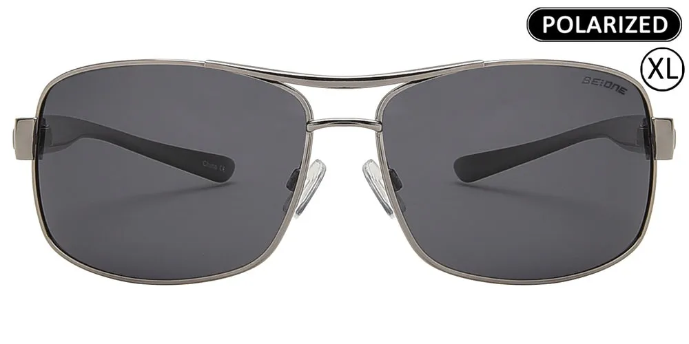 PL 3939 - Men's XL Oversized Rectangular Polarized Metal Sunglasses