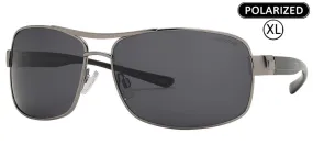 PL 3939 - Men's XL Oversized Rectangular Polarized Metal Sunglasses