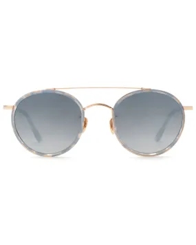 Porter Sunglasses in 18K Titanium and Opaline Mirrored