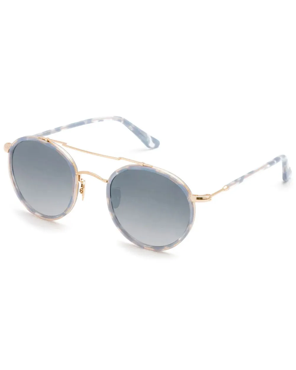 Porter Sunglasses in 18K Titanium and Opaline Mirrored
