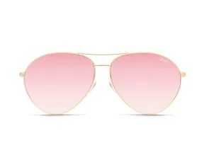 Quay - Just Sayin Sunglasses - Gold/Pink