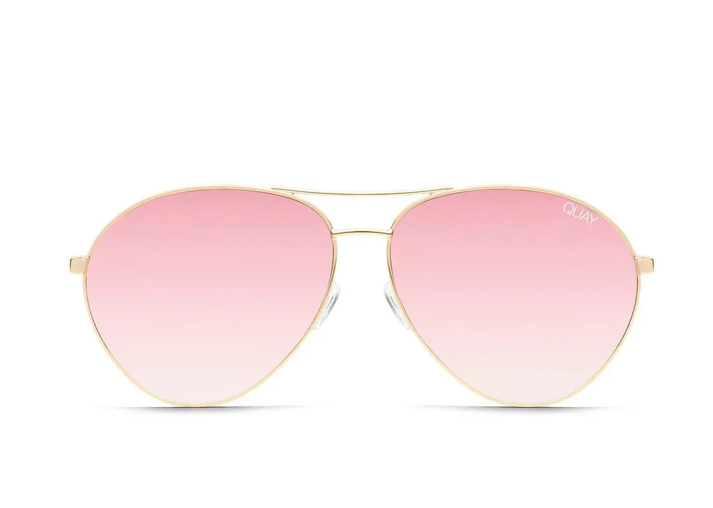Quay - Just Sayin Sunglasses - Gold/Pink