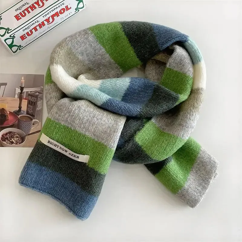 Rainbow Stripes Merino/Mohair Scarf Men And Women