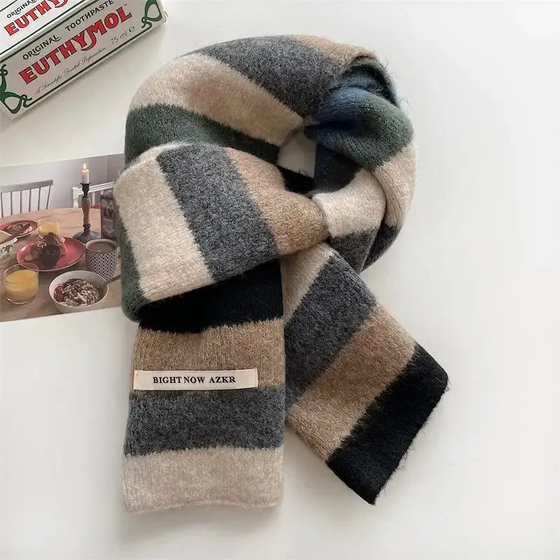 Rainbow Stripes Merino/Mohair Scarf Men And Women