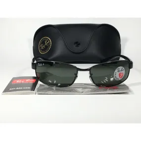 Ray-Ban Polarized Active Sunglasses RB3364 002/58 Rectangle Black Gloss Green Lens