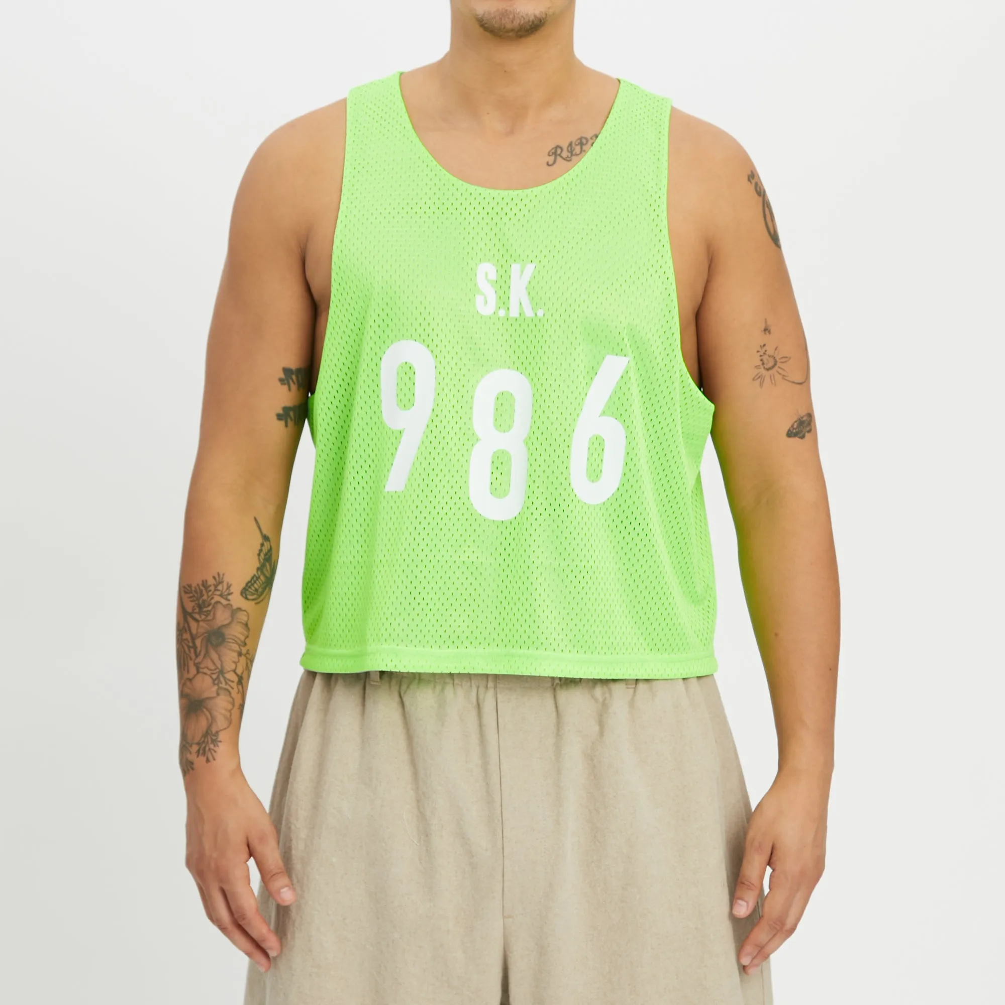 Reversible Ball Jersey - Grey & Neon Green Mesh