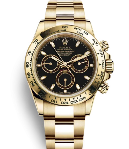 Rolex Chronograph Automatic Gold Strap Men's Watch For Man RLX-GOLD-004 Black Dial Gift Watch