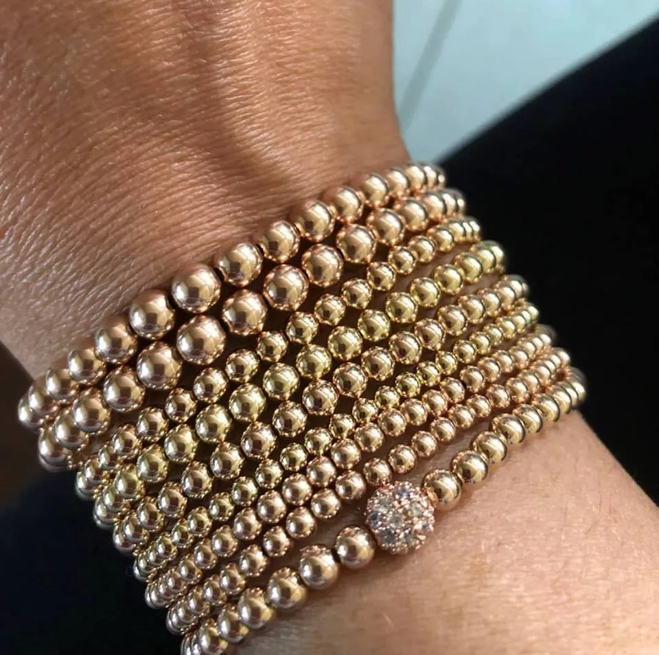 Rose Gold Beaded Bracelet 5mm