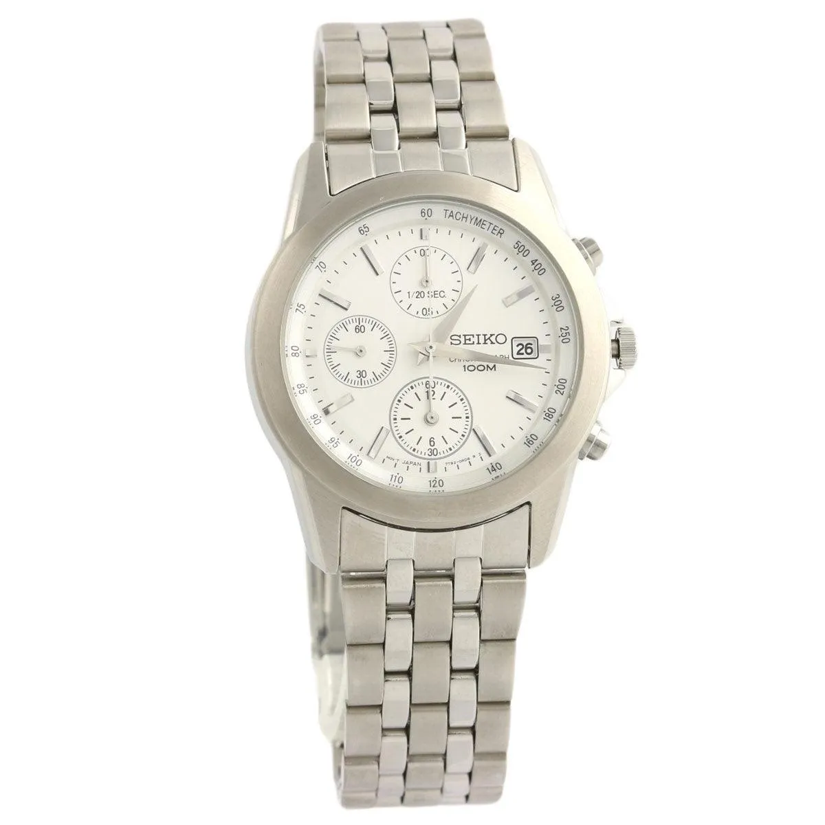Seiko SNDC05 Men's Chronograph Silver Dial Stainless Steel Bracelet Watch
