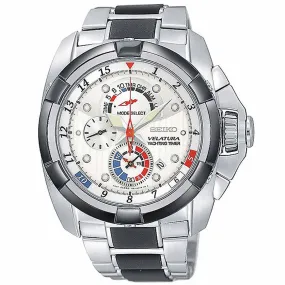 Seiko SPC005 Men's Velatura Silver Dial Steel & Rubber Bracelet Chronograph Alarm Watch