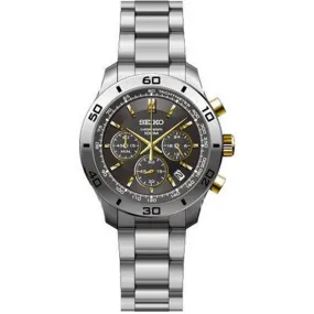 Seiko SSB057 Men's Classic Brown Dial Chronograph Stainless Steel Watch