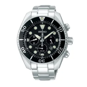 Seiko Sumo Prospex Solar Black and Silver Watch SSC75J1
