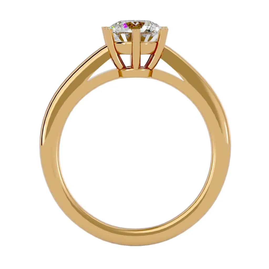Solitaire Engagement Ring 6 Claws Basket Setting