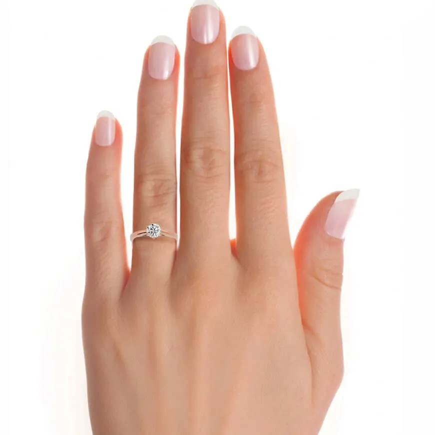 Solitaire Engagement Ring 6 Claws Basket Setting