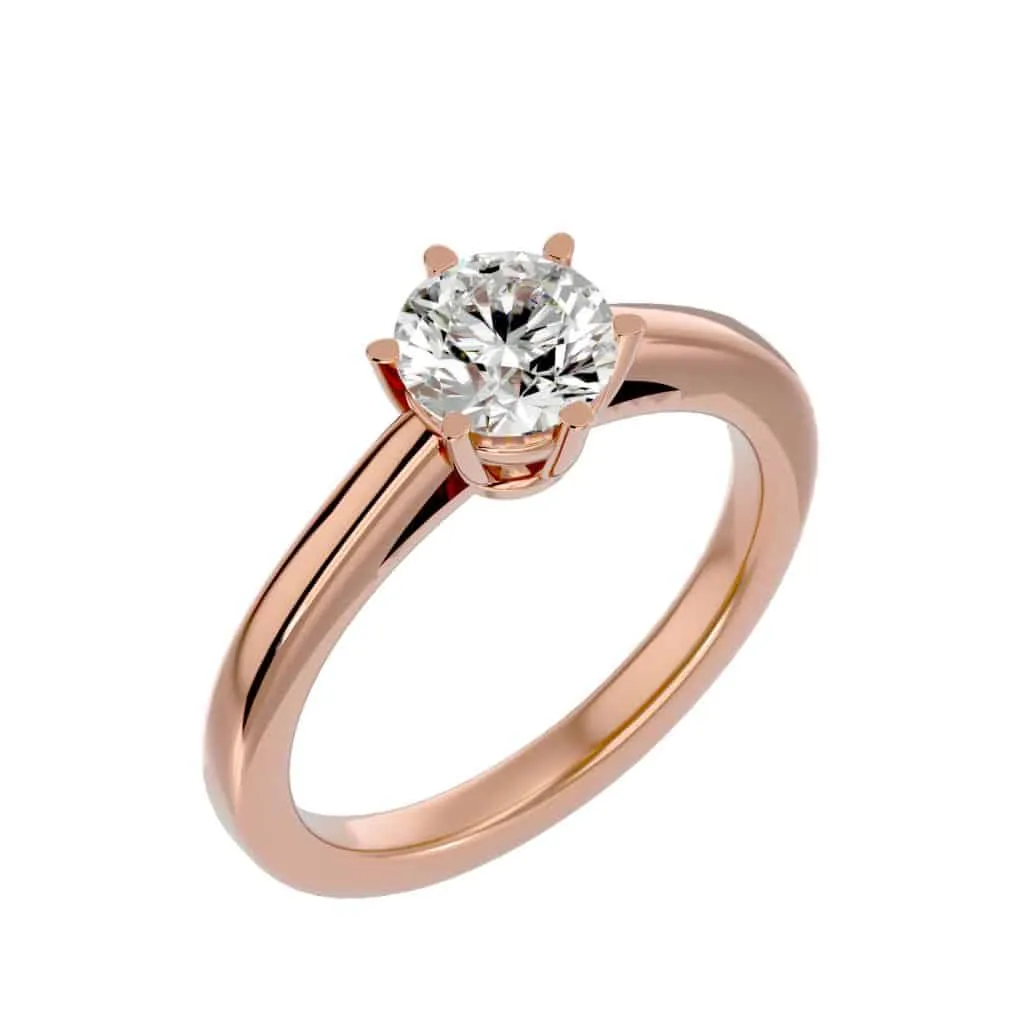Solitaire Engagement Ring 6 Claws Basket Setting
