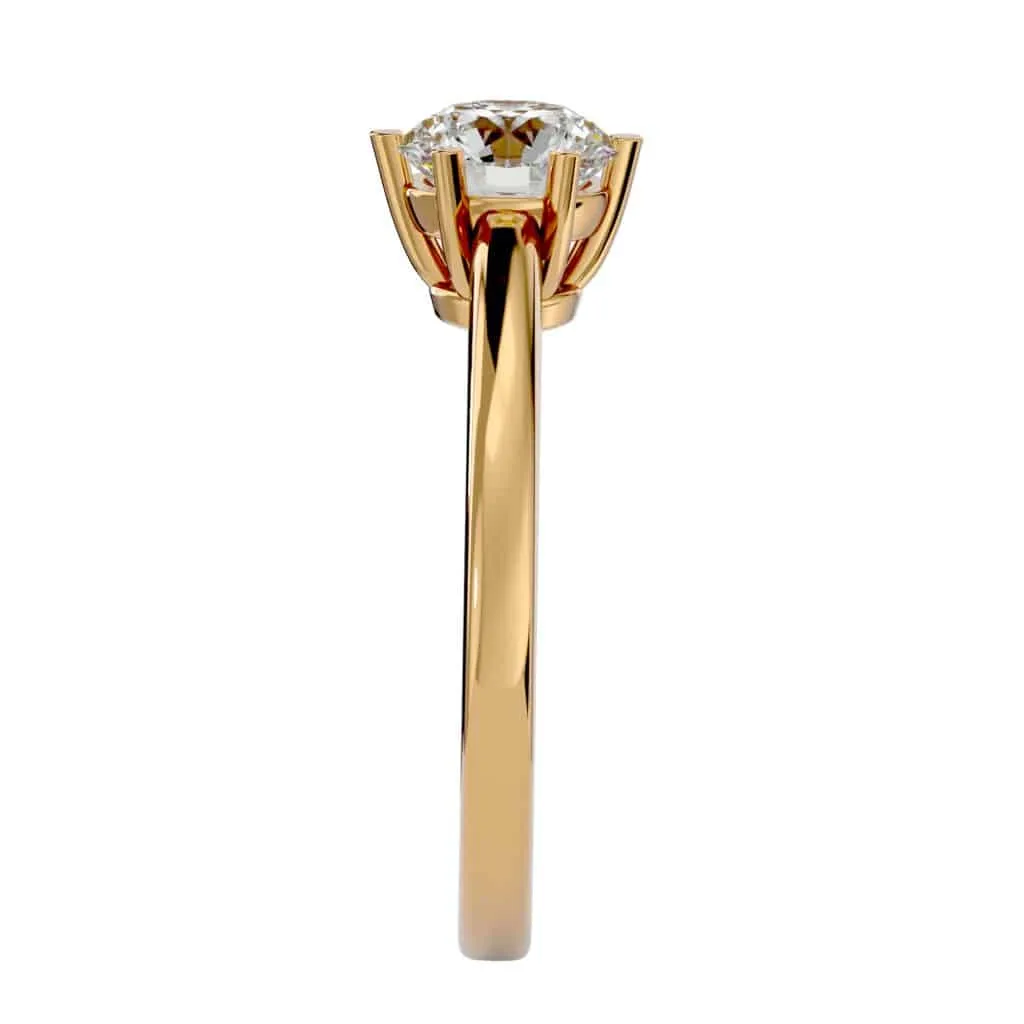 Solitaire Engagement Ring 6 Claws Basket Setting