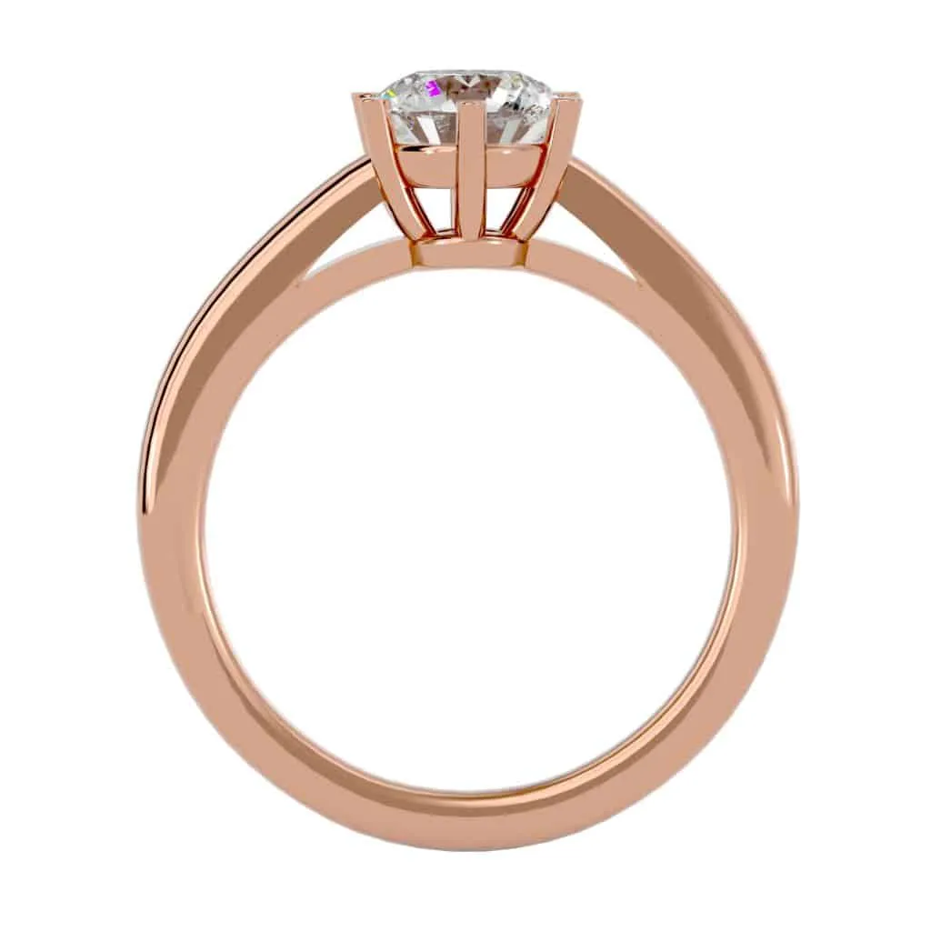 Solitaire Engagement Ring 6 Claws Basket Setting