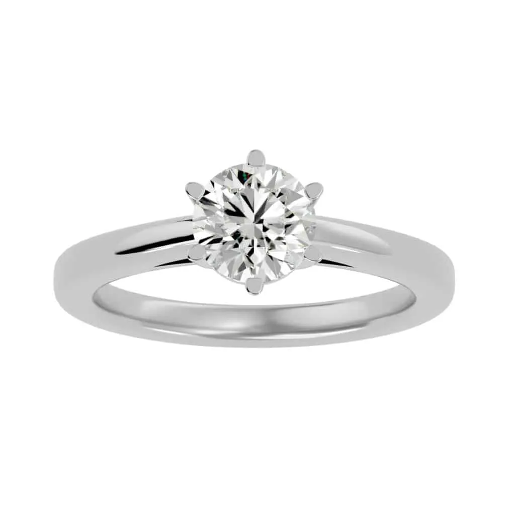 Solitaire Engagement Ring 6 Claws Basket Setting