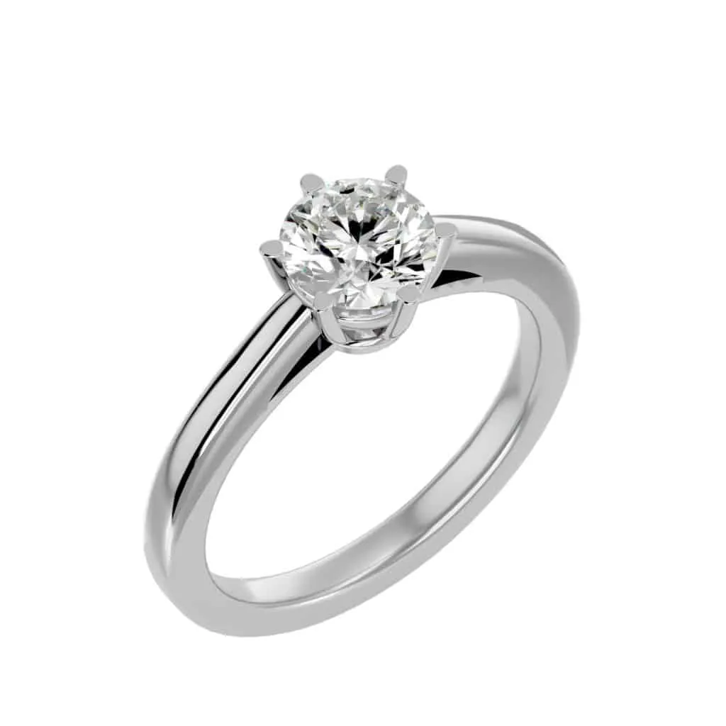 Solitaire Engagement Ring 6 Claws Basket Setting