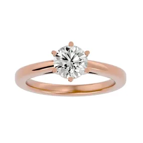Solitaire Engagement Ring 6 Claws Basket Setting