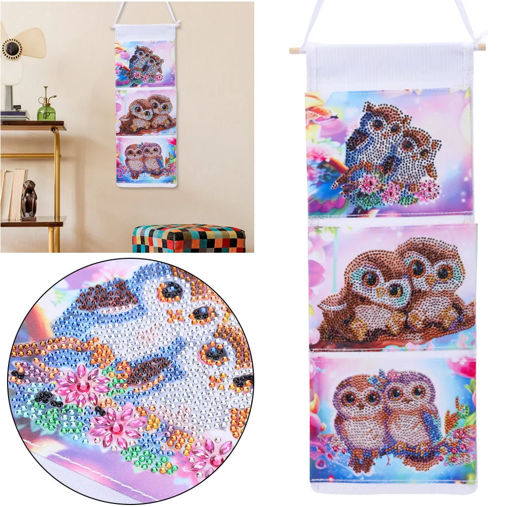 Special Shape DIY Diamond Painting Purses Diamond Art Clutch Bag(Owl On Branch)
