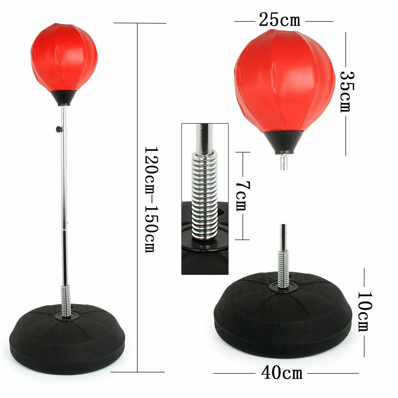 STANDING ADJUSTABLE PUNCH BAG BALL SET INCLUDES RINGMASTER SPORTS GLOVES MITTS BOXING UK NEW