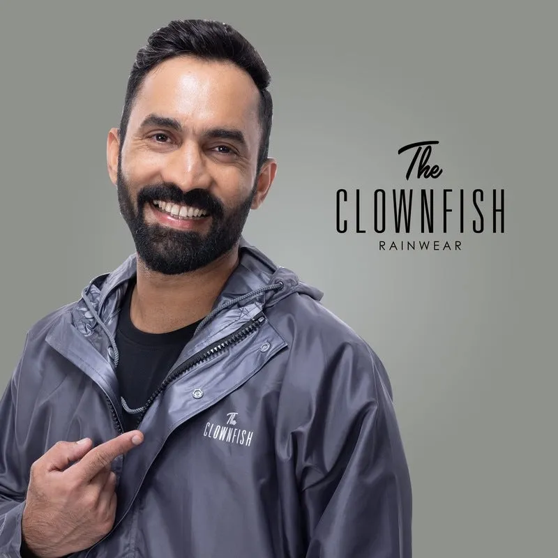THE CLOWNFISH Majestic Pro Series Men's Waterproof Polyester Double Coating Reversible Raincoat with Hood and Reflector Logo at Back for Night Travelling. Set of Top and Bottom (Brown, XL)