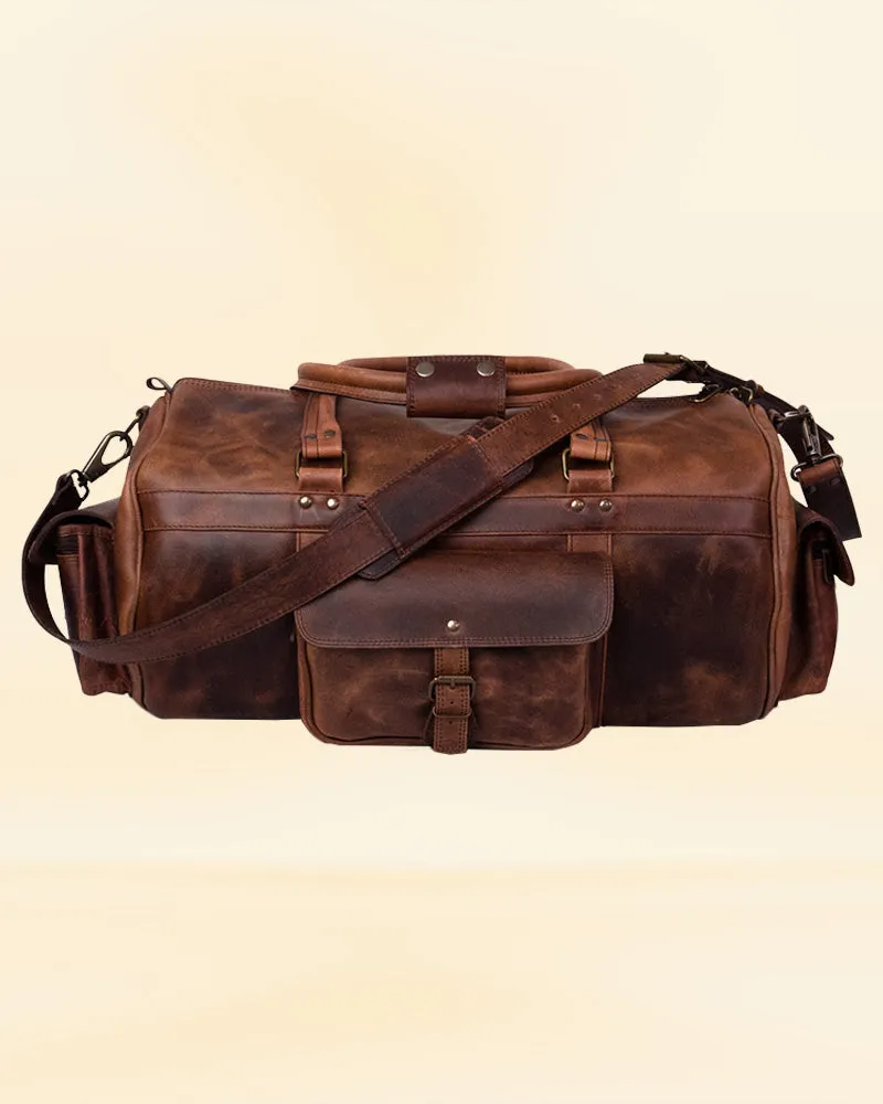 THE PRICY LEATHER DUFFLE BAG