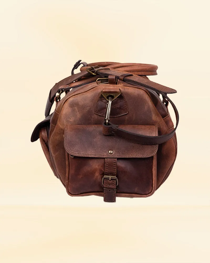 THE PRICY LEATHER DUFFLE BAG