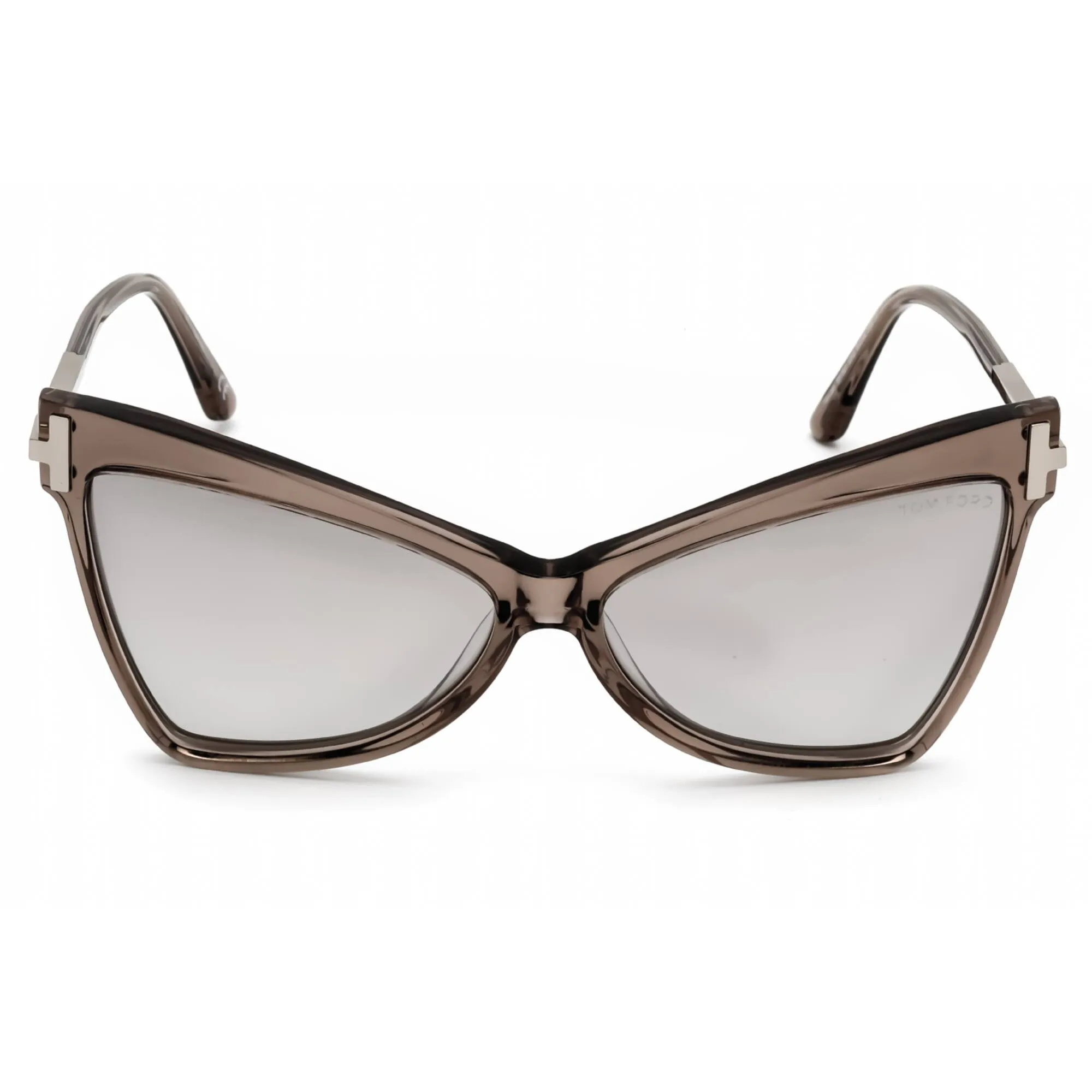 Tom Ford Women's Sunglasses - Shiny Beige Plastic Butterfly Shape Frame | FT0767 57G