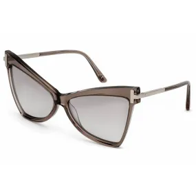 Tom Ford Women's Sunglasses - Shiny Beige Plastic Butterfly Shape Frame | FT0767 57G