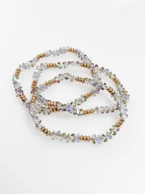 Torryn - Iridescent   Gold Beaded Bracelets (Set of 3)