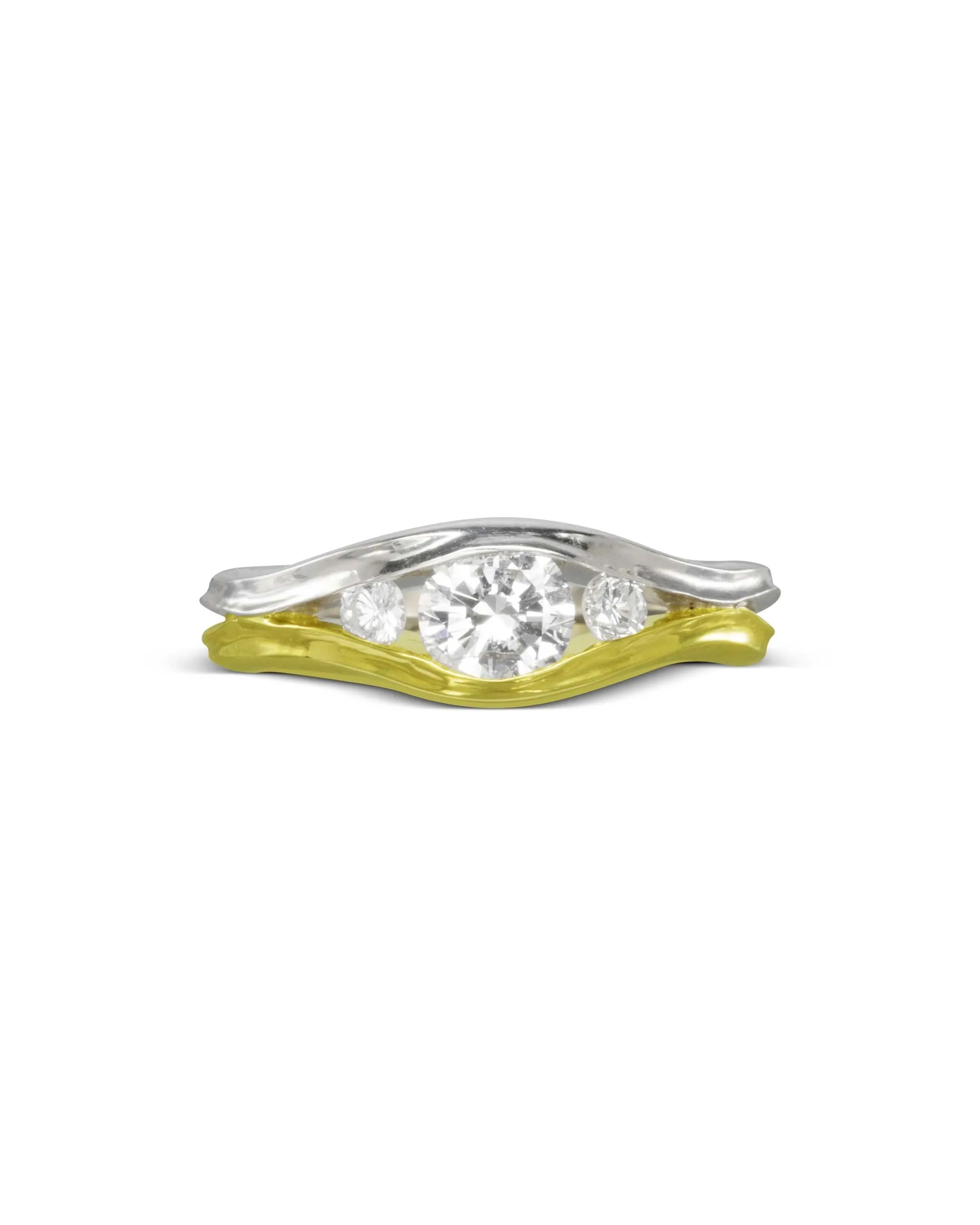 Trap Trilogy Diamond Engagement Ring