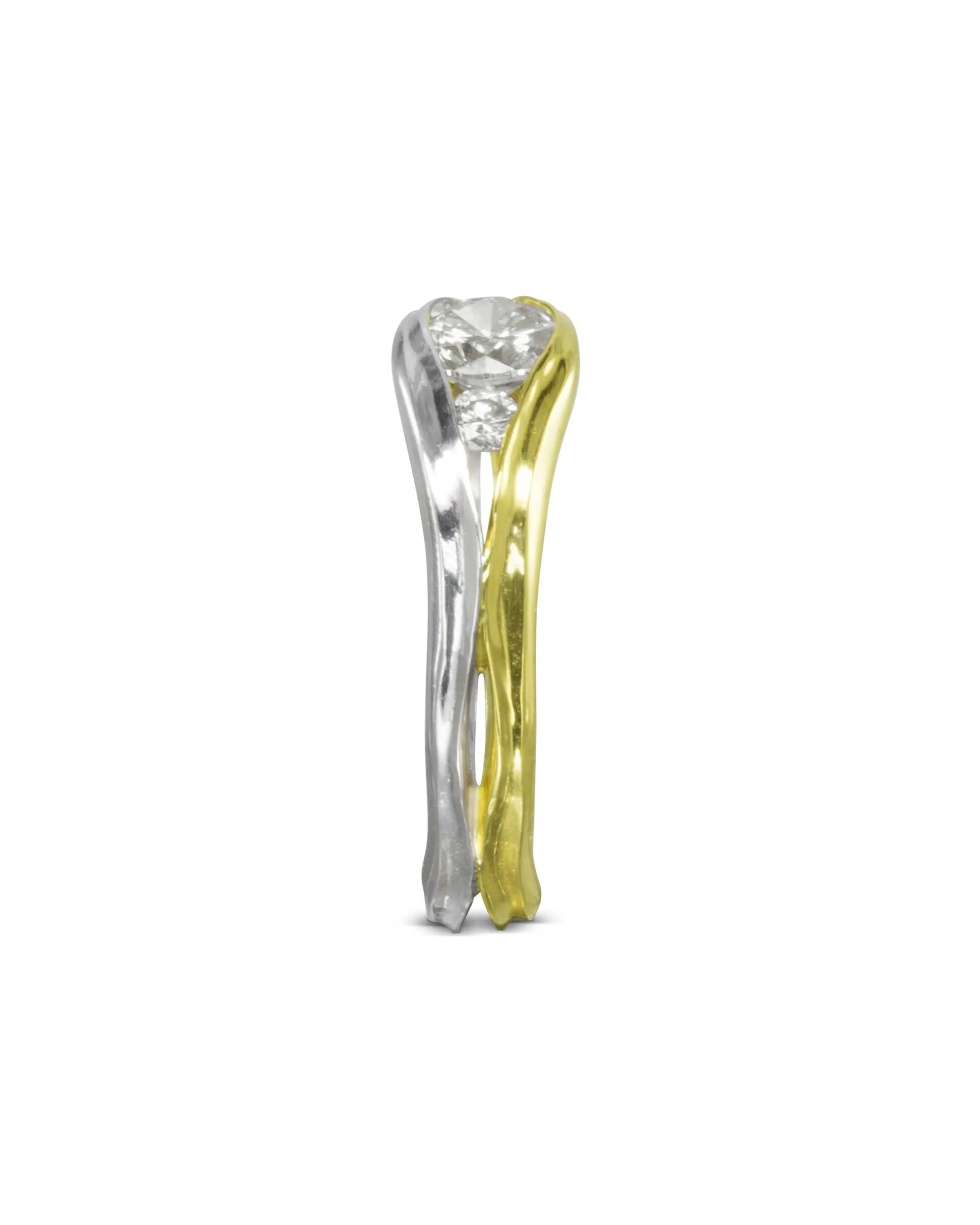 Trap Trilogy Diamond Engagement Ring