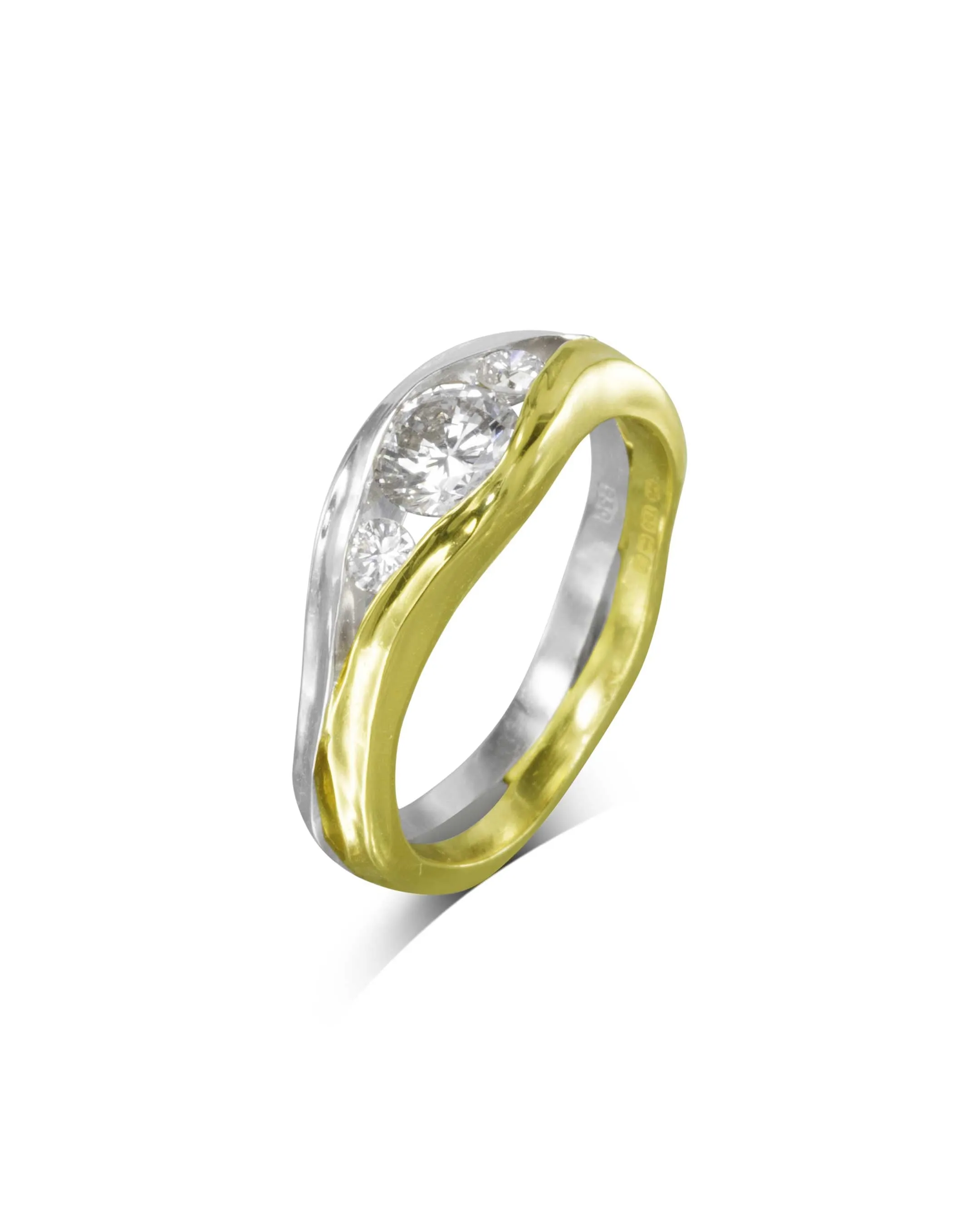 Trap Trilogy Diamond Engagement Ring