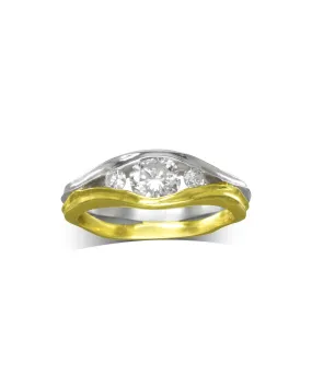 Trap Trilogy Diamond Engagement Ring