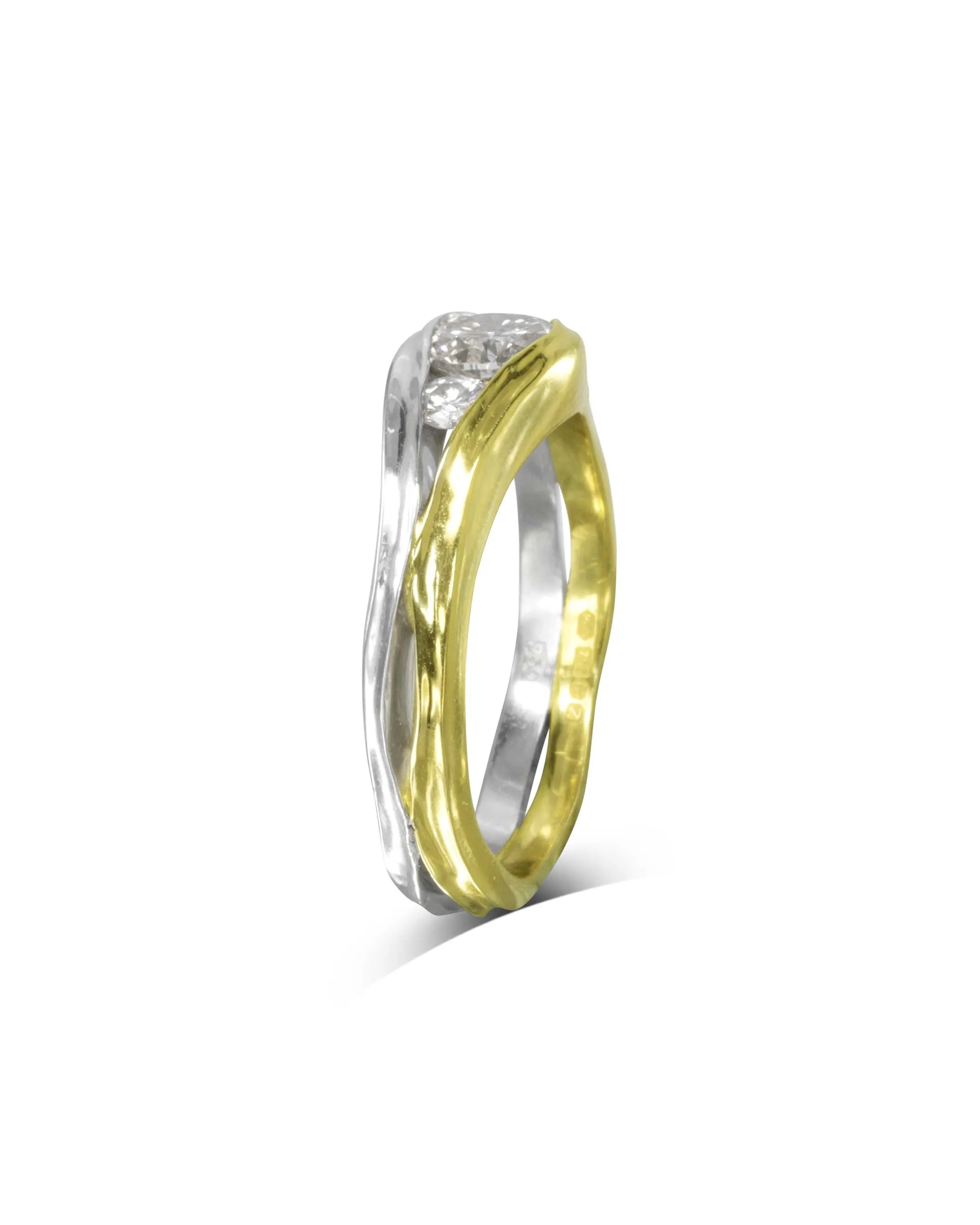 Trap Trilogy Diamond Engagement Ring