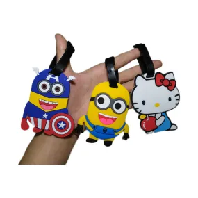 Travel Accessories Luggage Tag Suitcase Cartoon Style Cute Minions Silicone Tags Portable Travel Label Bag Tag Obag Accessories