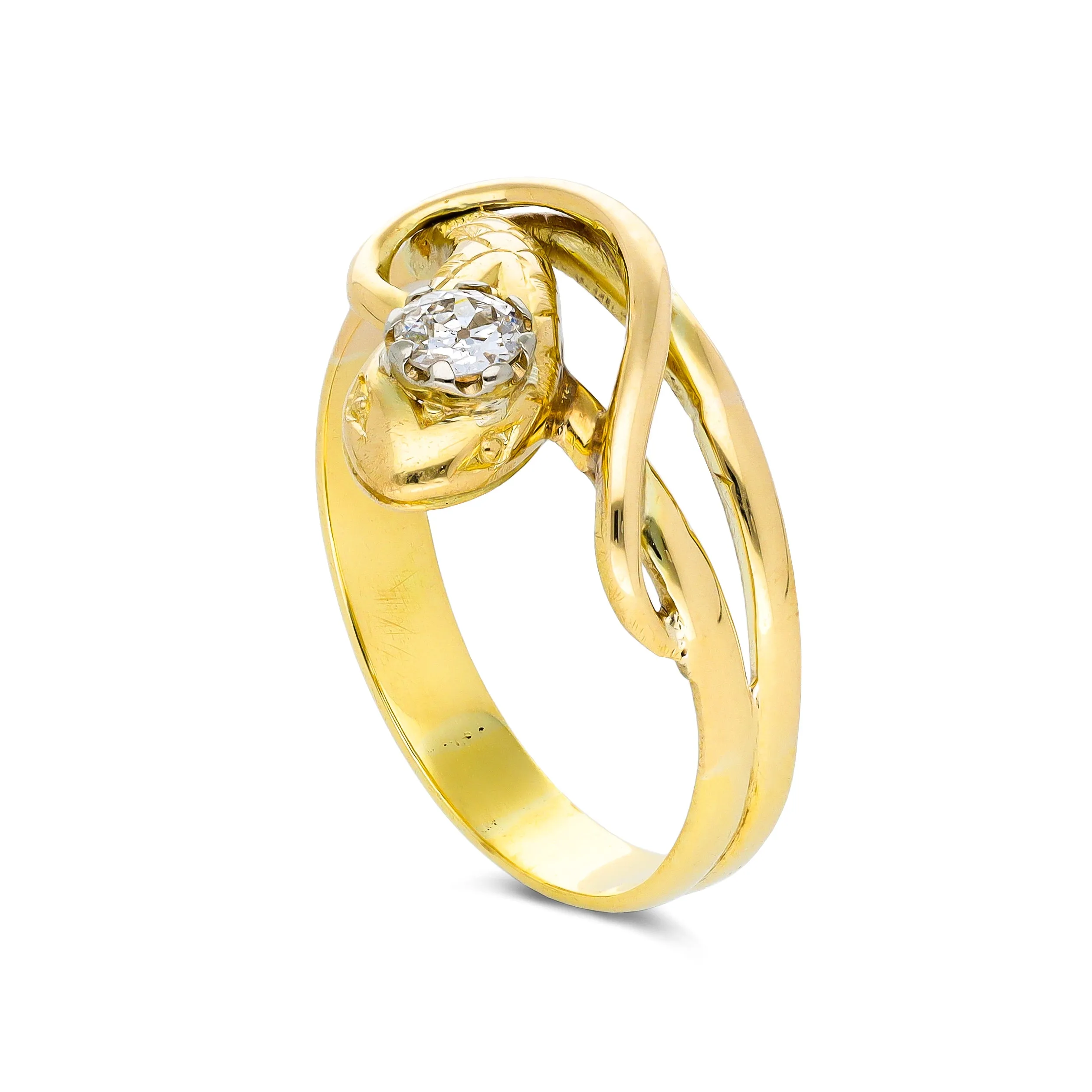 Victorian diamond snake ring