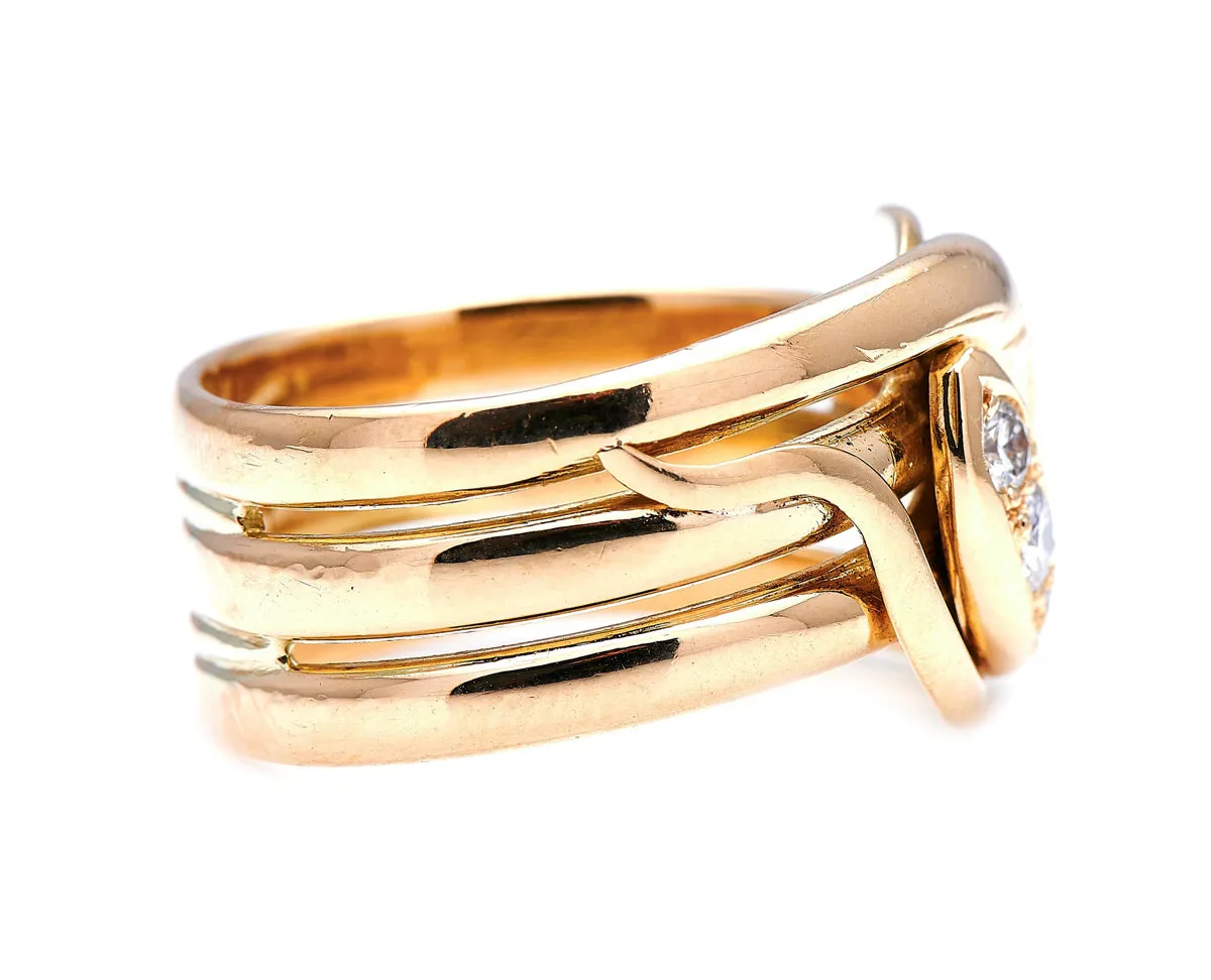Victorian, French, 18ct gold, diamond snake ring