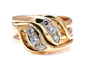 Victorian, French, 18ct gold, diamond snake ring