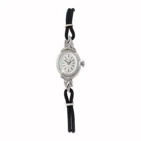Vintage 1970's Bulova Cocktail Watch White Gold Plate with Diamonds