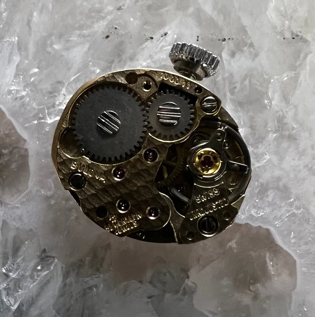 Vintage 1970's Bulova Cocktail Watch White Gold Plate with Diamonds