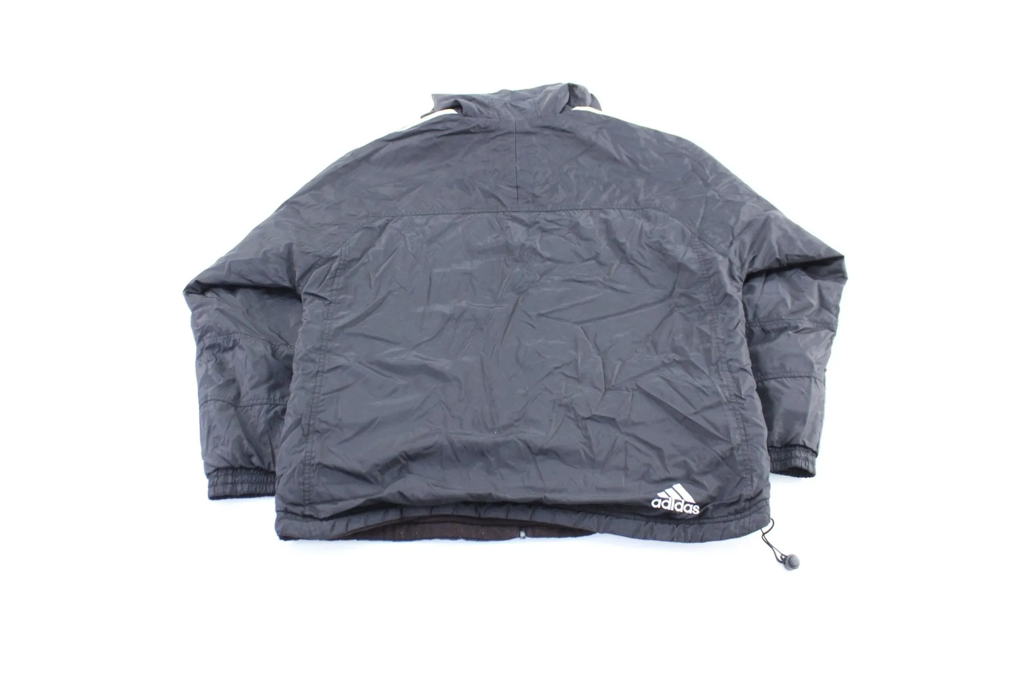 Vintage Adidas Embroidered Logo Reversible Hooded Zip Up Jacket