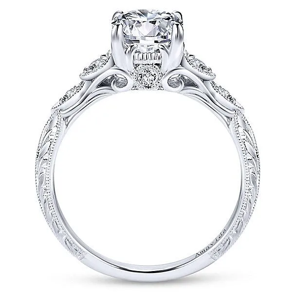 Vintage Inspired Amavida Diamond Ring 18K White Gold 501A