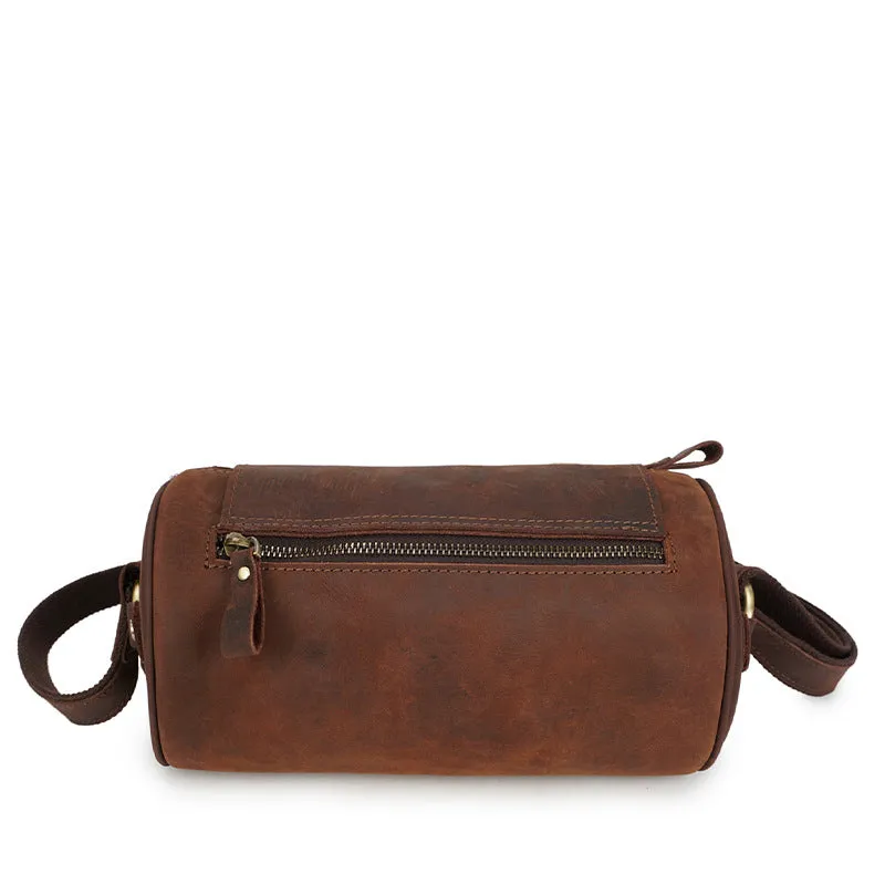 Vintage Men's Leather Crossbody Bucket Bags M001