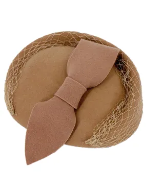 Vintage Style Camel Loop Decor Pillbox Hat
