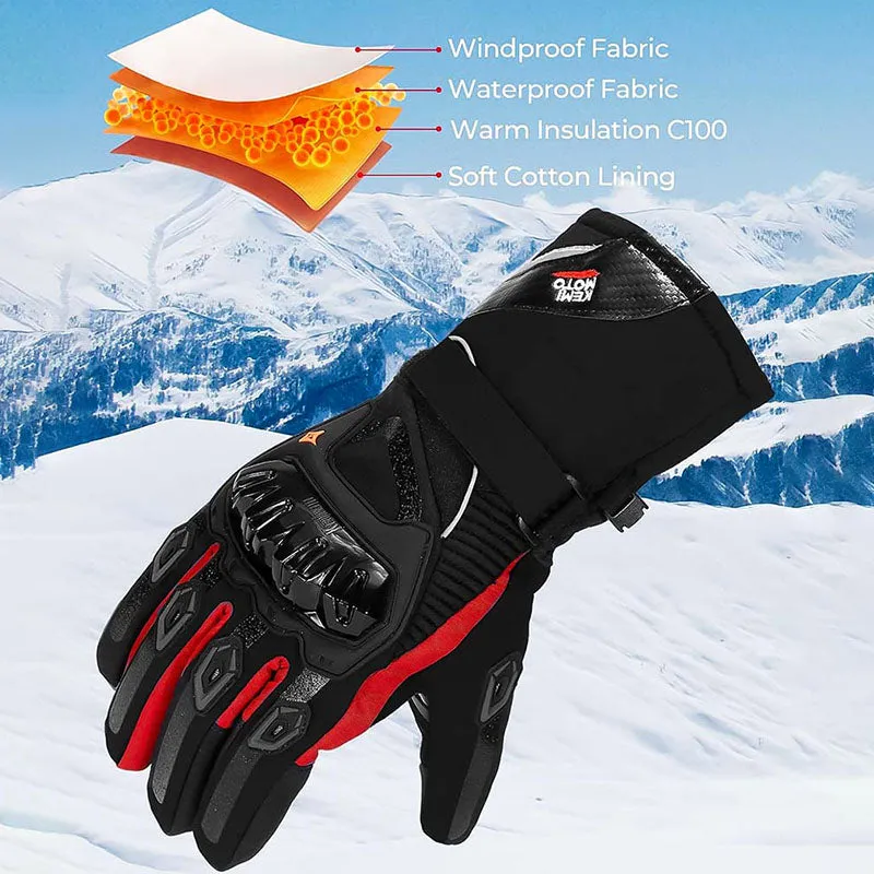 Waterproof Winter Motorcycle Gloves | CE & 2KP Approved